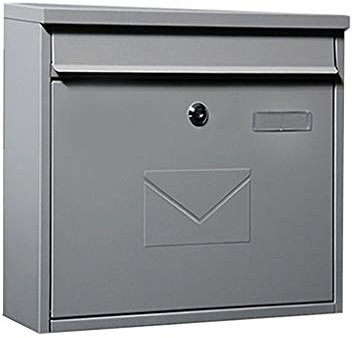 Post Box, Lockable Galvanised Steel Mailbox English-Style Wall-Mount Home Apartment Security Letterboxes With 2 Keys For Outside Wall, Wedding