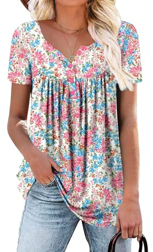 CHICZONE Women's Short Sleeve Shirts Tops Summer Tunic Loose Fit Tshirts for Leggings