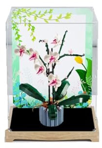 Vitrine en acrylique transparent pour modèle Lego 10311 Plantes vertes Boîte de rangement Boîte de présentation Compatible avec le modèle 10311 (boîte de présentation uniquement) (couleur bûche)