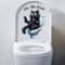 Autocollant amovible pour abattant de toilette avec motif chat amusant - Autocollant imperméable pour siège de toilette - Autocollant mural et porte de salle de bain (chat noir)