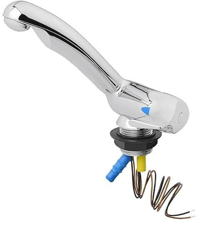 Kalt-Wasserhahn Keramik Style 12V Ø33 mm – Klappbar, Chrom, für Wohnmobil & Boot