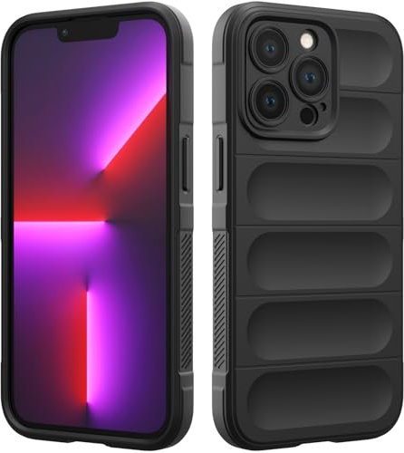 Custodia Compatibile con iPhone 13 Pro, Silicone Custodia per Tutto il Corpo, Copertura Antiurto con Fotocamera Protettivo, Cover Morbida al Tatto - Nero