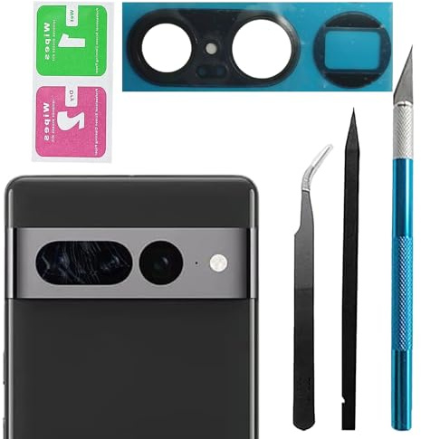 Pixel 7 Pro Back Rear Camera Lens Glass Replacement for Google Pixel 7 Pro Rear Camera Glass Replacement with Pre-Installed Adhesive and Repair Tool Kit