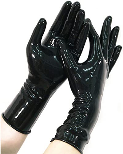 SecondSkin Latex Short Gloves 0.4mm Thickness with Rolled Edges Tight High Elastic Club Party Wear