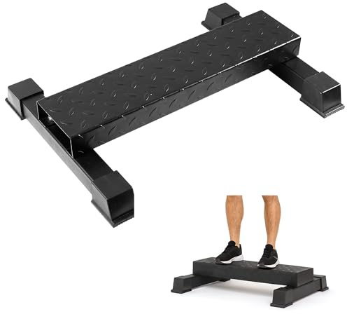 TanverOK Heavy Duty 4-in-1 Calf Raise Machine & Squat Wedge Board - Extra High 4.61 Inch Anti-Slip Steel Calf Raise Block, Calf Stretcher, Foot Wedge for Home Gym, Calf and Leg Workout Equipment-