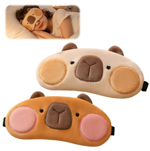 Lot de 2 Masque de Sommeil, Lunettes de sommeil réglables, Bandeau confortable et Doux pour les Yeux, Masque de Nuit Mignon, Protection Contre, pour enfants, hommes et femmes