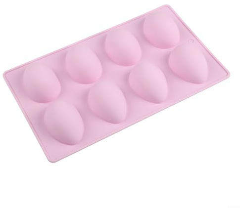 Stampo in silicone per uova di Pasqua, 8 cavità per caramelle, saponi e altro, a sgancio rapido (viola)