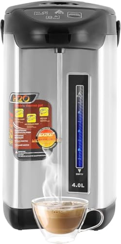 Heißwasserspender Thermopot, 4L Glühweinkocher Edelstahl Heißwasserspende Heißgetränkeautomat Thermostat Elektrischer Wasserkocher Mit drei Ausgabemethoden Sicherheitsventil & Trockenlaufschutz