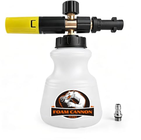 Zavrski Snow Foam Lance Cannon 1 Liter Adjustable Snow Foam Gun Nozzle for Karcher K2 K3 K4 K5 K6 K7 Pressure Washer Accessories Car Foam Sprayer with 1/4'' Quick Connector