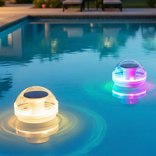 Spetebo LED Solar Poolleuchte 10cm mit Farbwechsel - 2er Set