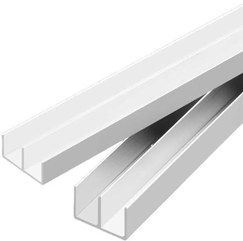 Kit pour porte coulissante, La porte coulissante en alliage d'aluminium suit le double rail for les panneaux de 3 à 5 mm de 60 à 200 cm(200cm)