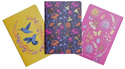 Pollinators Sewn Notebook Collection (Set of 3): 64 Ruled Pages Each, Archival Paper (Pollinator Collection)