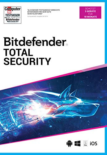 Bitdefender Total Security 2021 3 Gerät / 18 Monate (Code in a Box)|Standard|3|18 Monate|PC/Mac/Android|Download