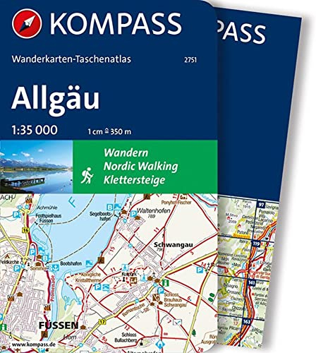 KOMPASS Wanderkarten-Taschenatlas Allgäu 1:35.000: Outdoor-Karten in kompakter Buchform