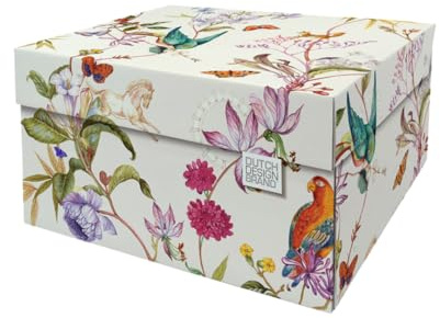 DDB Dutch Design Brand Dekorative Aufbewahrungsbox S, 2er-Set, Fairytale | Mit Deckel, faltbar, stapelbar, FSC-zertifizierter Karton, hergestellt in den Niederlanden. Maße: 27,8 x 20,6 x 14 cm.