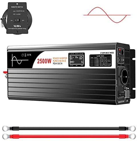 2500W wechselrichter 48v Sinus auf 230v 50HZ Solar Konverter für Zuhause Auto (DC48V (Reichweite 40V-60V) 2500W)