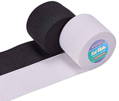 BENECREAT 10 Yards 60mm Breite Flache Gummiband Spule Nähbänder Gurtband Kleidungsstück Nähzubehör (5 Yards/Farbe)
