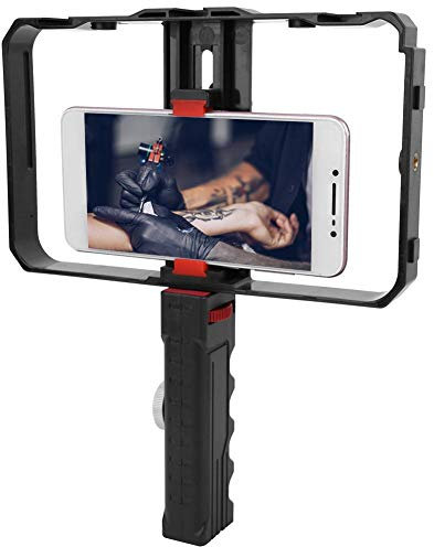 Smartphone Video Rig, U Rig Handgriffkäfig-Stabilisator-Rahmenstativ mit Handgriff und Handyclip für Videomaker Film-Maker Videographer