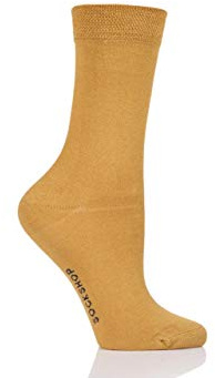 SockShop Ladies Colour Burst Vibrant Bamboo Socks with Smooth Toe Seams Pack of 1 Mellow Yellow 4-8