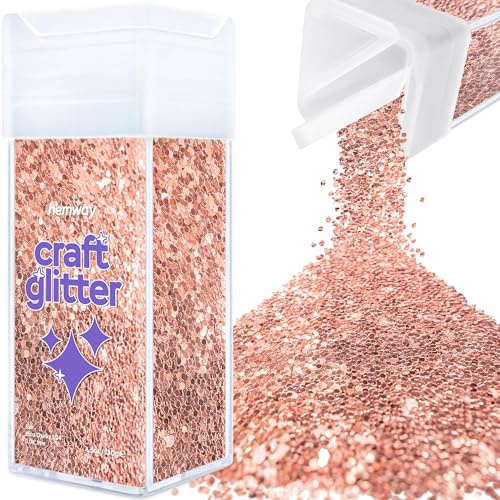 Glitzer für Bastelarbeiten Shaker Roségold Kunstharz Trinkgläser Karten Weihnachten Schmuck Kerzen extra klobig Nägel Gesicht Kosmetik 130g