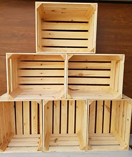2-12 Wooden Crates Burnt Storage Box Home Garden Retro - Clean!! (6)