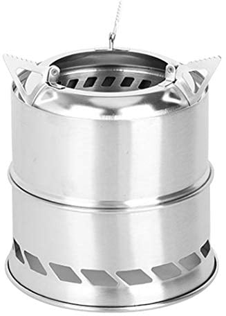 Poêle Mini Camping Réchaud Rocket Stove Légère Pour Pique-nique Barbecue Cuisine De Plein Air Randonnée Argent