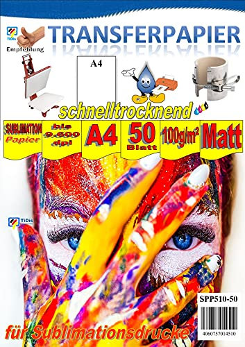 GIC A4 Sublimationspapier: Transferpapier für Textilien und Feststoffe - 50 Blatt Packung - Optimal auf die Marke GIC abgestimmt