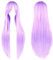 IMISSU 80 cm langes glattes Naturhaar Cosplay Perücken mit Pony Bunt Halloween Kostüm Party Perücke Haarverlängerungen (Helles Lila)