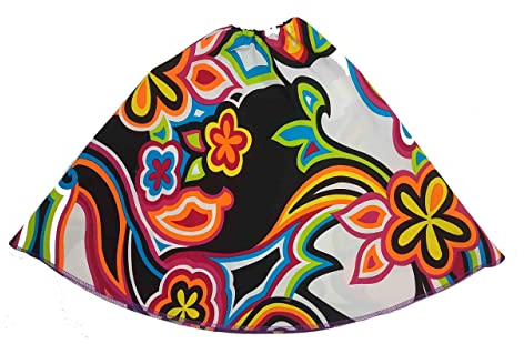 Marco Porta Stulpen Set Hippie schwarz mit Blumen Disko 70er