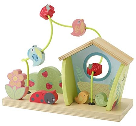 Wooden Bead Maze, Spring Garden Feeding Birds Bead Frame - Baby Activity Cube Toy for Toddler - Wooden Toys for 1 Year Old Boys and Girls - Early Development & Activity Toys by Orange Tree Toys