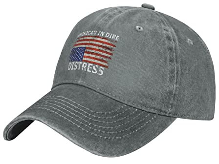 Upside Down Flag Hat Upside Down American in Dire Distress Hat Women Baseball Cap with Design Caps, Grau, Einheitsgröße