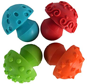 Craftplay My first art tools | Dough Hemispherical stampers | Pack of 4 patterns | Sensory mushroom rollers