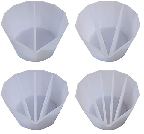 Cdemiy Coupelle Fendue en Silicone, 4 Pièces Silicone Paint Pouring Split Cup, Réutilisable Split Cup pour Pouring, Gobelet Fendu pour Verser de la Peinture Pour Résine Art Dessin Fournitures