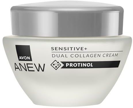 Avon Anew Sensitive+ Dual Collagen Cream 50ml, Suitable for Sensitive Skin, Contains Skin-soothing Actives To Boost Collagen, Cruelty Free