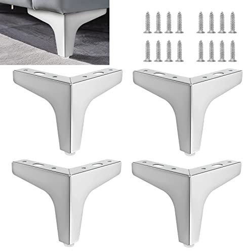 Wkmamo 4 Stück Metalldreieck Möbel Füße,10cm/15 cm Möbel Tischbeine,DIY Dreieck Tischbeine,Ersatz Dreieck Schrank Füße für Schrank, Sofa mit Schrauben