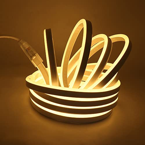 KISUFU 220V Dimmable LED Streifen 15m,120 LEDs/m LED Band CRI≥95,Wasserdichte,Superheller, flexibler Neon LED Strip Lichtstreifen mit hoher Dichte für DIY-Festival-Dekoration zu Hause,Schlafzimmer