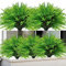 Kinisty 12 Bündel Kunstpflanzen Outdoor Künstliche Pflanzen Boston Farn, Grüne Plastikpflanze Wetterfeste Balkonpflanzen für Außenbereich Balkon Garten Balkonkästen Dekoration