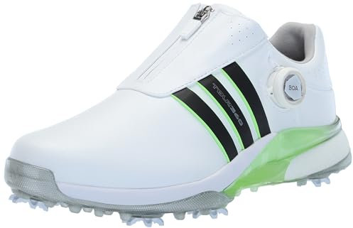 adidas Zapatos de golf Tour360 24 Boa para hombre, Calzado Blanco/Negro/Verde Spark, 40 EU