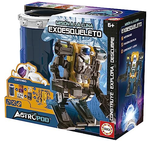 Educa - Misión a la Luna; Exoesqueleto; Construye, Juega y Observa como tu Robot Cobra Vida Gracias a su Motor a Pilas; Haz Volar tu imaginación con Este Set, a Partir de 6 Años (41349)