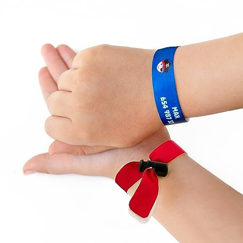 9 personalisierbare Armbänder für Kinder, nicht permanent, Anti-Verlust, wiederverwendbar, SOS Stikets