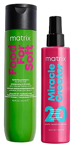 Matrix Pflegeset mit Food For Soft Haarshampoo für trockenes bis sehr trockenes Haar und Total Results Miracle Creator Spray mit 20 pflegenden Eigenschaften