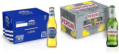 Peroni Nastro Azzurro Stile Capri, Cassa Birra con 24 Bottiglie da 33 cl & Peroni Chill Lemon Birra al Limone, 33 cl, 7.92 L, Gradazione Alcolica 2% Vol