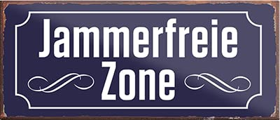 schilderkreis24 – Magnet Straßenschild “Jammerfreie Zone“ Deko Geschenkidee Mann Frau 9,3x4cm
