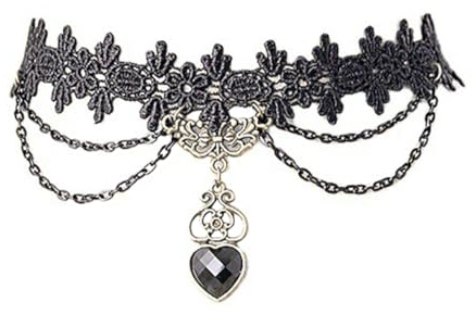 EODKSE Schwarzer Spitze Choker Damen - Punk Gothic Tattoo Halskette aus Samt - Perfekt für Party, Halloween, Maskerade und Karneval - Schmuck Zubehör für Frauen und Mädchen - 1 Stück,