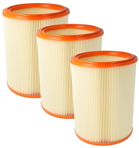 vhbw 3x Lamellenfilter kompatibel mit Metabo ASA 30 L PC Inox, ASA 25 L PC Handstaubsauger