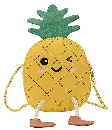 PACKOVE Ananas Umhängetasche Obst Umhängetasche Mädchen Obst Geldbörse Süße Umhängetasche Mit Essen Damen Crossbody Tasche PU Kind Handtasche