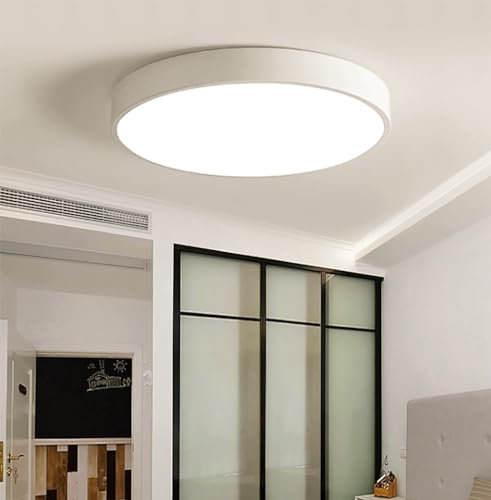 EXTRASTAR Deckenlampe LED Rund Deckenleuchte: Lampe Wohnzimmer 18W 4200K Neutralweiß 1800LM Ø17CM, Wasserfest Modern Flach Schlafzimmerlampe für Bad Flur Balkon Wohnzimmer Küche Keller