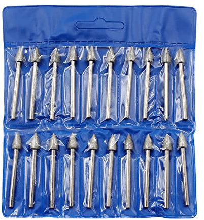 BaoFufc 20 Stück/Set Schleifkopf Schaft Schleifmittel Polieren Schleifen Nagel Bit Stein Metall Schneiden Schnitzbohrer Fräser Schnitzwerkzeuge Set Holzbearbeitung