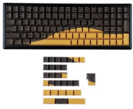 YMDK Contour Line Theme Cherry Profile Keycaps Dye Sub Set PBT Material Keycap for Mechanical Keyboard 61 87 108