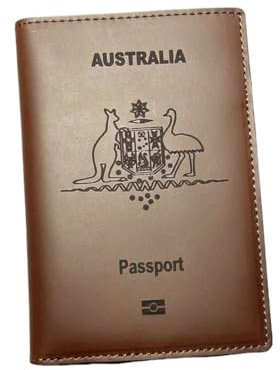 VONCYKI Reisepasshülle aus Leder, personalisierbar, australisches Rindsleder, Reisebrieftasche, Reisezubehör, Reisezubehör, Ohne Namen, Einheitsgröße